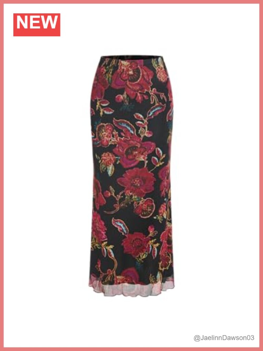 CIDER Women's Mesh Floral Boho Long Midi Skirts